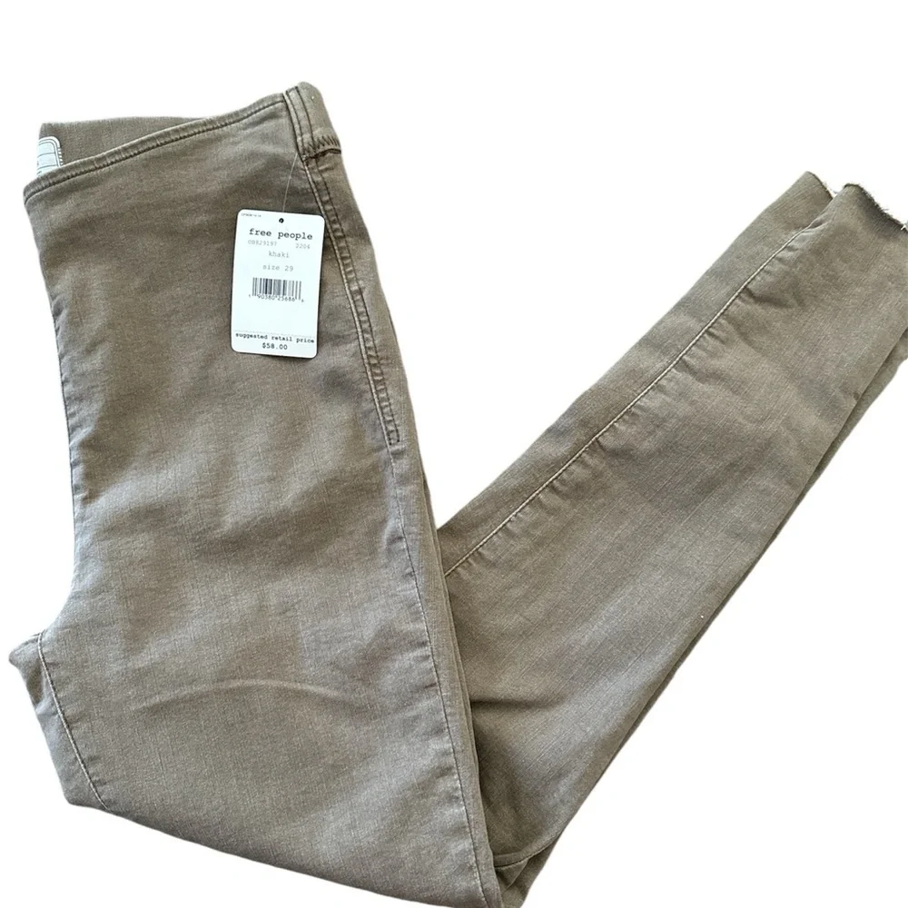 NWT Free People Beige Jeggings Skinny Pants Size 29 - Picture 1 of 8